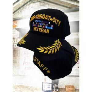 Cut Throat City Veteran Black Staffworkforce Hat